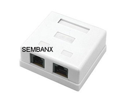 CAT5E UTP RJ45+RJ11 surface mount box